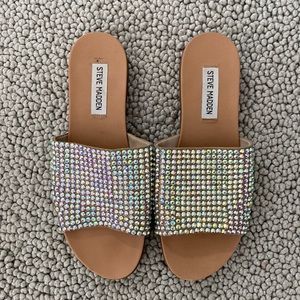 Steve Madden sparkle stud slip on sandals